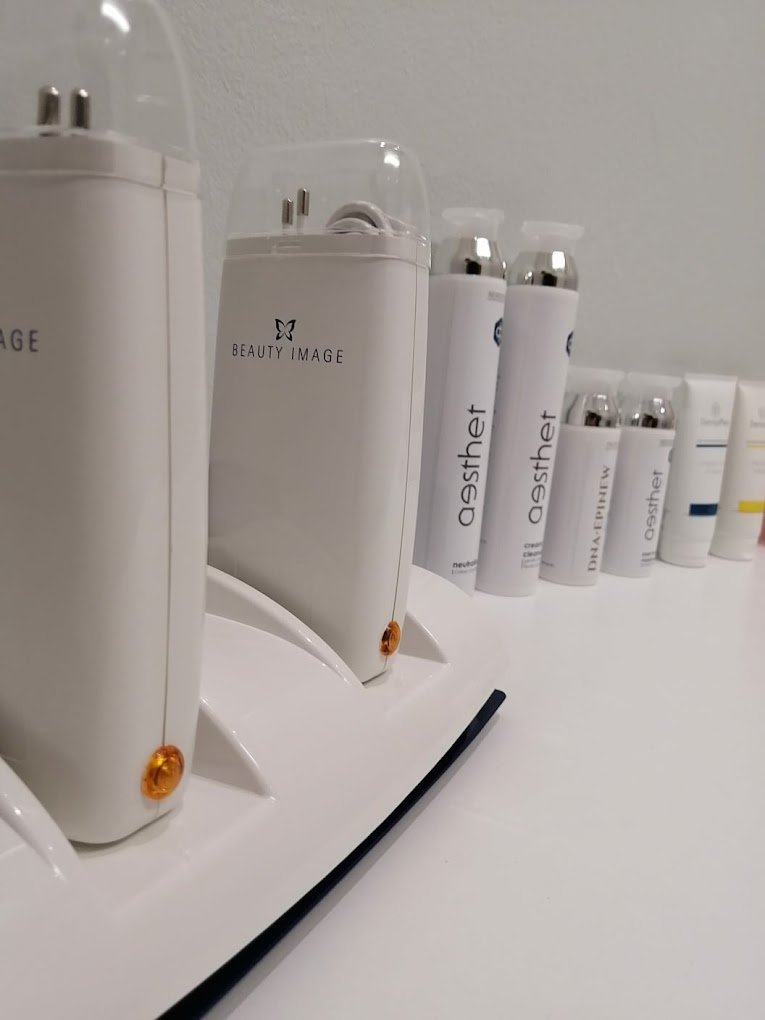 Professional skincare shelf